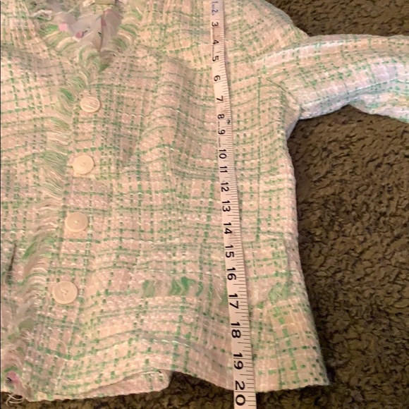 EUC lined jacket ribbon sleeves 4 button closure - Picture 10 of 15